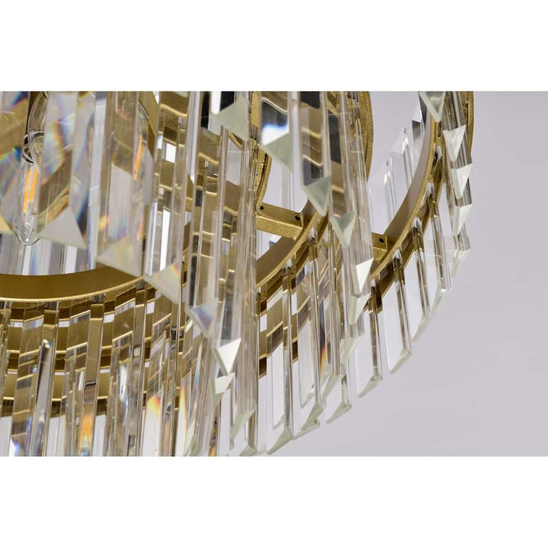 Remington Glam Tiered Crystal Chandelier - 10-Light 32in/4-Light 20in, Champagne Gold with Adjustable Chain, E12 Dimmable