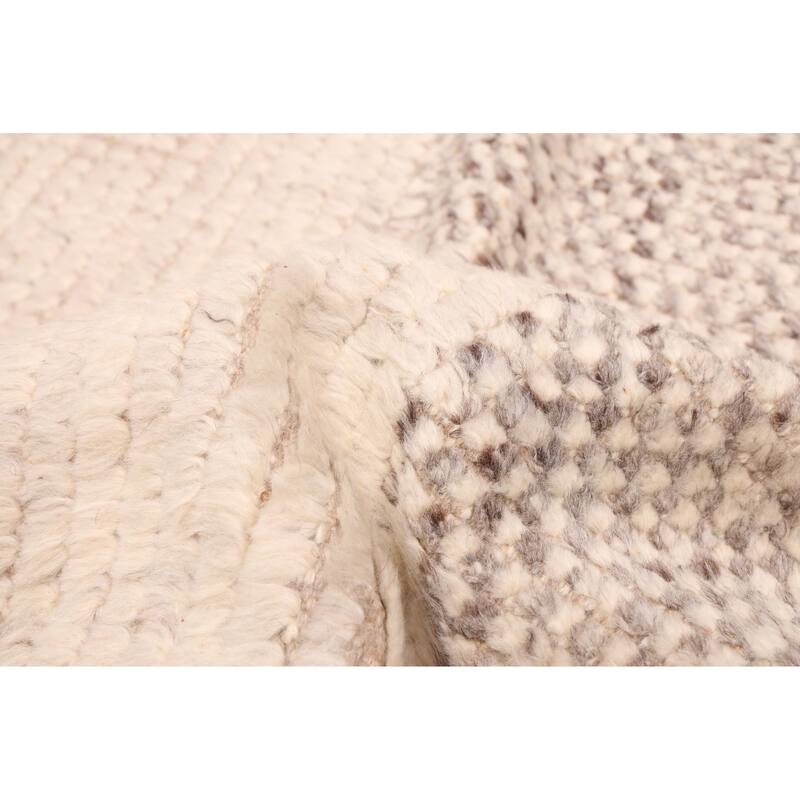 ECARPETGALLERY Hand-knotted Looma Cream, Taupe Wool Rug - 7'11 x 10'2