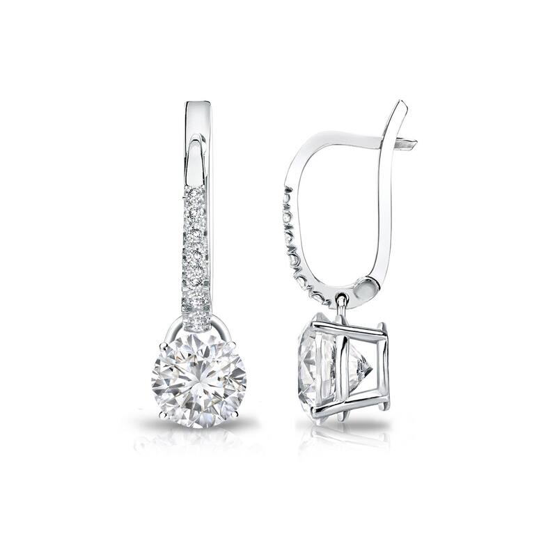 Auriya 3/4ctw Round Diamond Dangle Earrings 14k Gold (H-I, SI1-SI2) - White