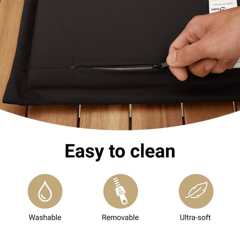 vidaXL Garden Sofa Set Black - 21.7 x 21.7 x 14.6