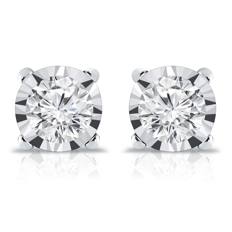Auriya 14k Gold 1/2ctw Round Diamond Stud Earrings (G-H, VS1-VS2)