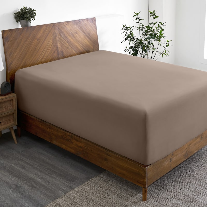 Bare Home Ultra-Soft Microfiber 22 Inch Extra Deep Pocket Fitted Sheet - King - Taupe