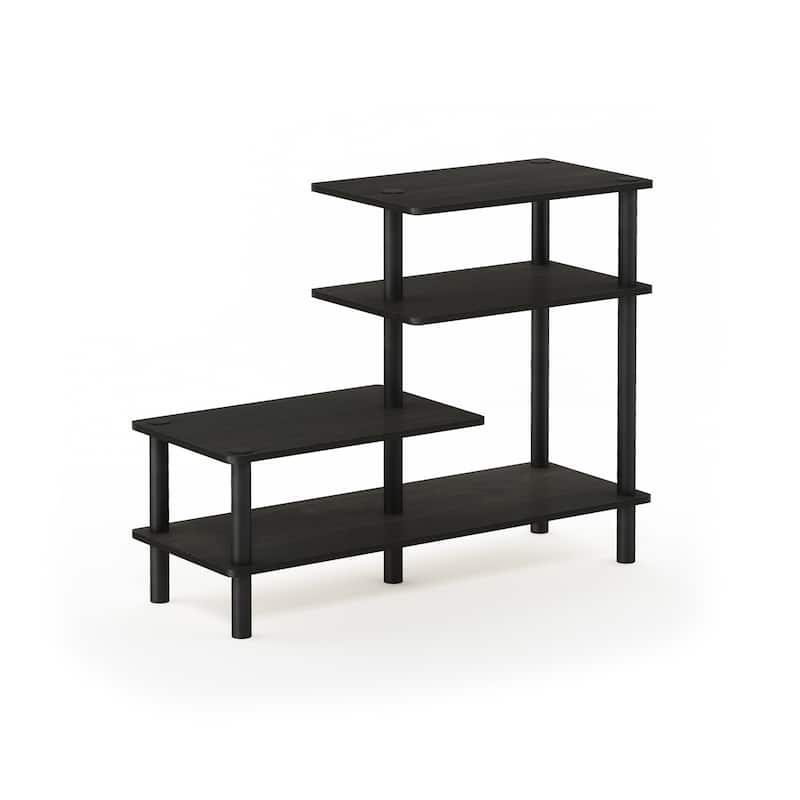 4 Tiers Wood Household Shelving Unit in Espresso/Black (31.5 in. W x 25.2 in. H x 11.61 in. D) - 31.5