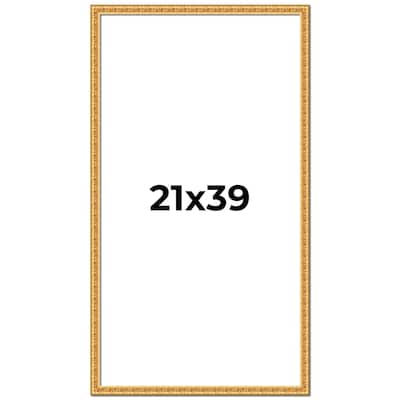 21x39 Frame Gold Real Wood Picture Frame Width 1 inches | Interior