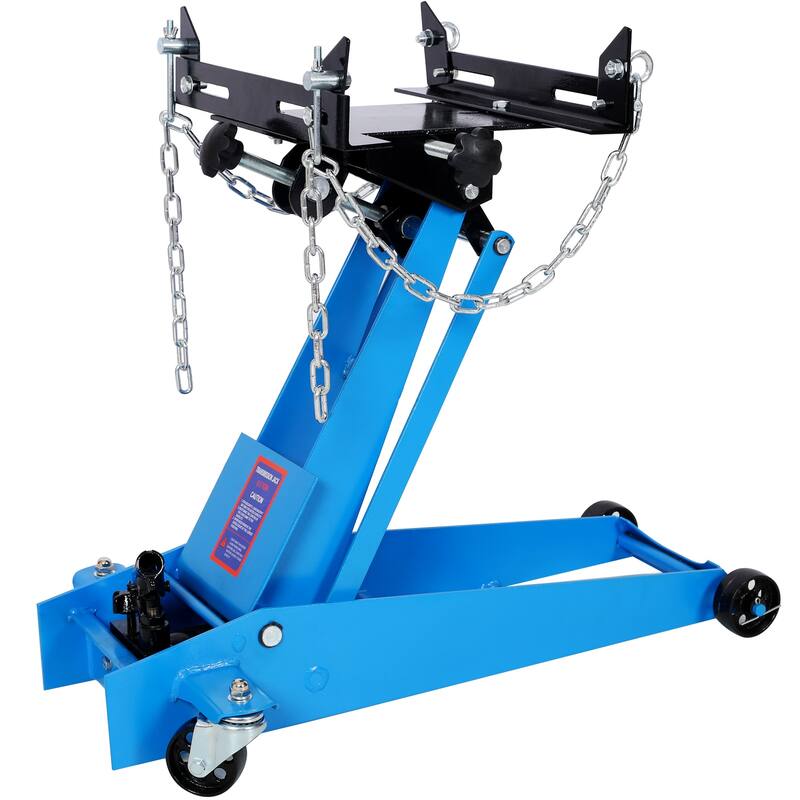 Hydraulic Transmission Jack 1/2 Ton Capacity Roll Under Service Floor Jack Low Profile 9.6" - 27.8" Height Range