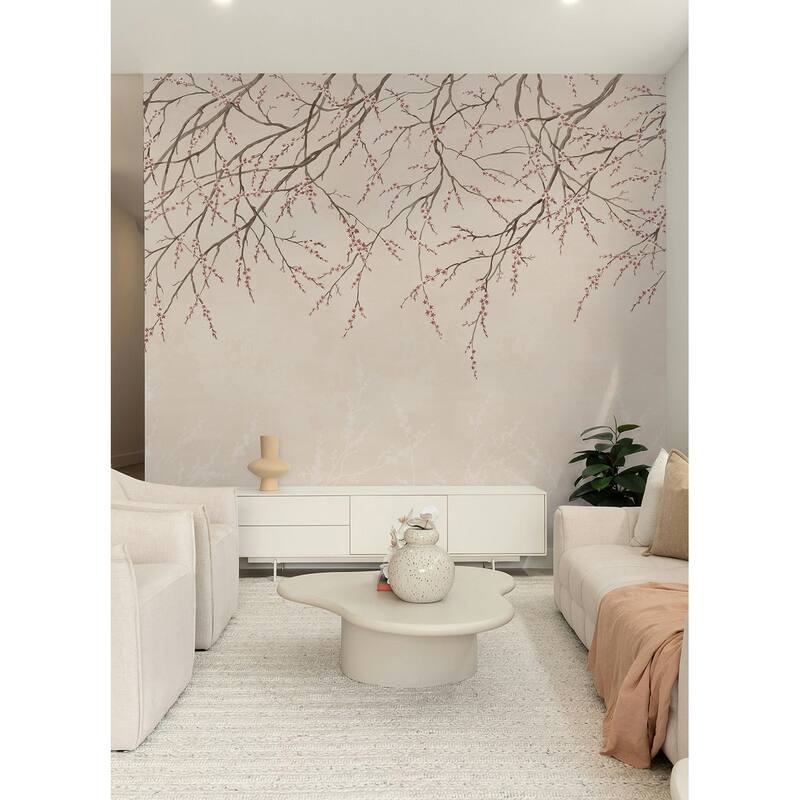 WallPops Scott Living Hanami Pink Self Adhesive Mural - N/A