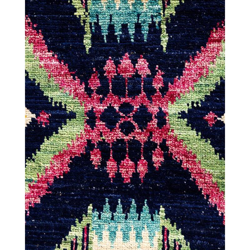 Contemporary Overdyed Wool Hand Knotted Area Rug - 4' 1" x 6' 2"