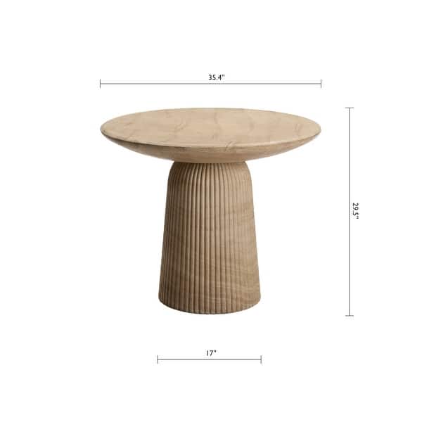 dimension image slide 1 of 2, Studio London Faux Travertine Bistro Table Maddox Concrete Patio Table