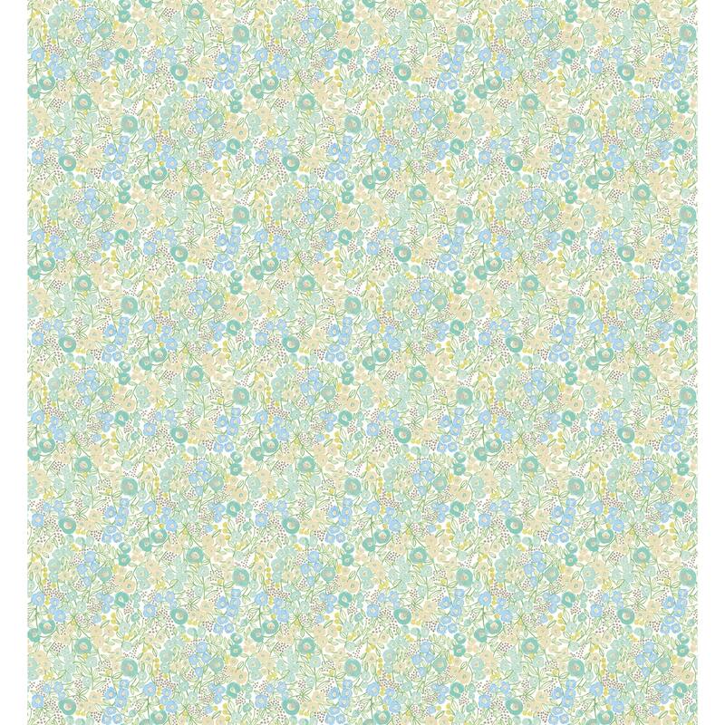 Flora Teal Garden Wallpaper