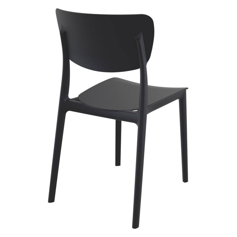 33" Black Solid Stackable Patio Dining Chair