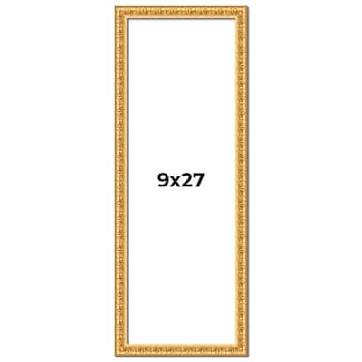 9x27 Frame Gold Real Wood Picture Frame Width 1 inches | Interior