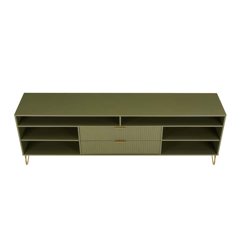 Manhattan Comfort Dumbo Mid-Century Modern TV Stand with 6 Shelves