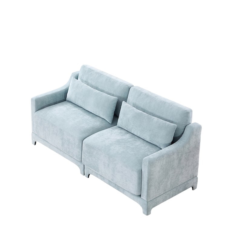 73.2" Chenille 3-Seater Sofa with 2 lumbar pillows for Living Room