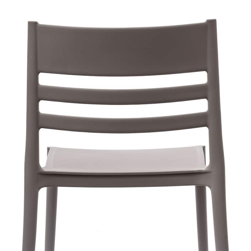Commercial All-Weather Resin Patio Stack Chair with Slatted Backrest - 19.75"W x 20.75"D x 31.75"H