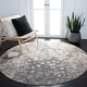 preview thumbnail 44 of 77, SAFAVIEH Madison Gudlin Modern Abstract Watercolor Rug 3' x 3' Round - Grey/Beige
