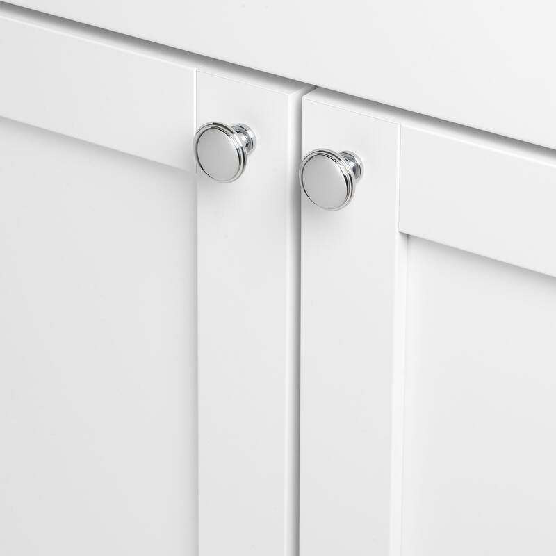 GlideRite 5-Pack 1-1/8 in. Polished Chrome Round Ring Cabinet Knobs - Polished Chrome