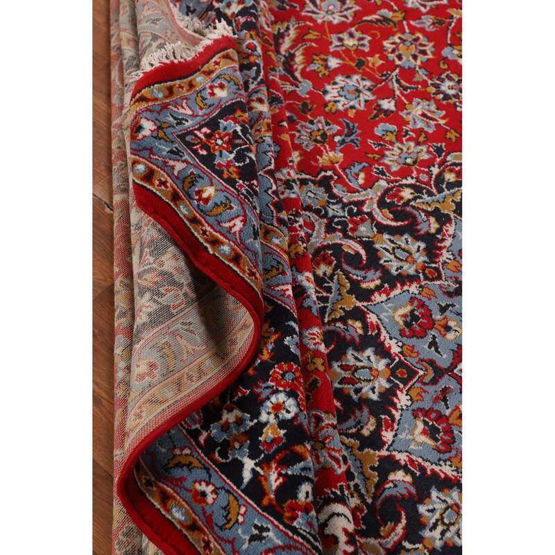 Floral Red Kashan Turkish Area Rug Dining Room Machine Made Carpet - 9'9" x 12'7"