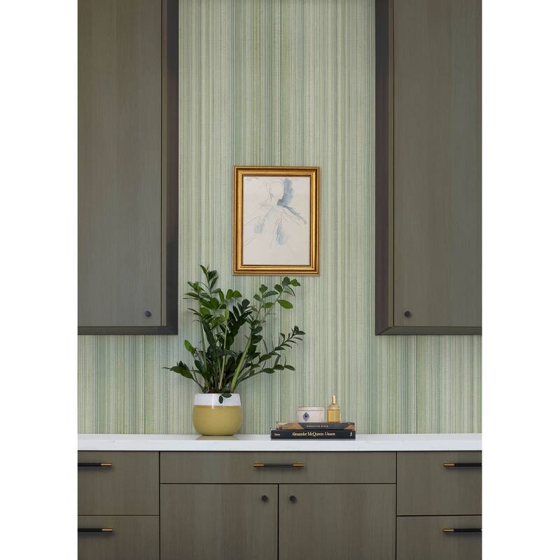 A-Street Prints Elan Sea Green Ombre Stripe Wallpaper