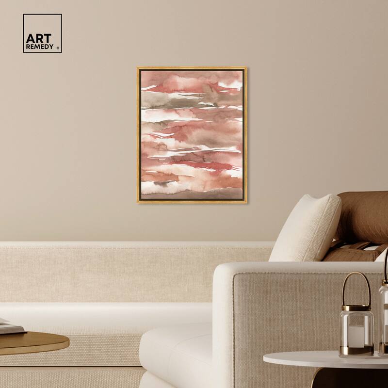 Art Remedy Tone Tinted Powders Framed Boho Abstract 1 Piece Canvas Wall Art