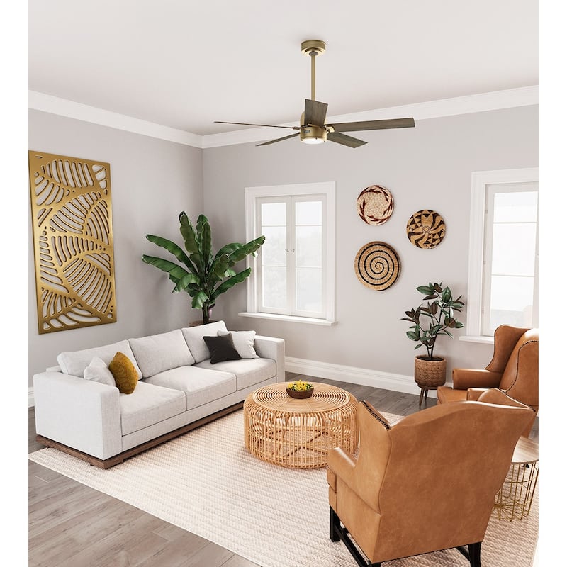 Hunter 52" Erling ENERGY STAR Ceiling Fan with LED Light Kit and Handheld Remote - Contemporary, Transitional, Modern Farmhouse