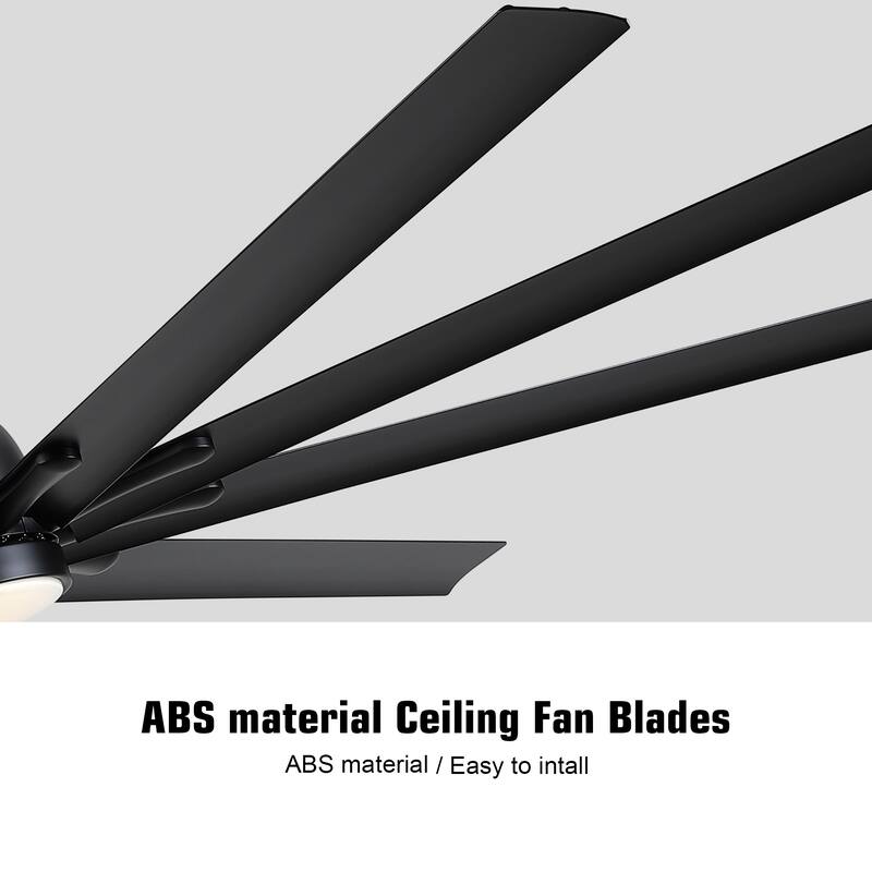 Cusp Barn 84'' Super Large Black Reversible 6 Speed Ceiling Fan with Light and Remote Control in Any Indoor or Outdoor Area