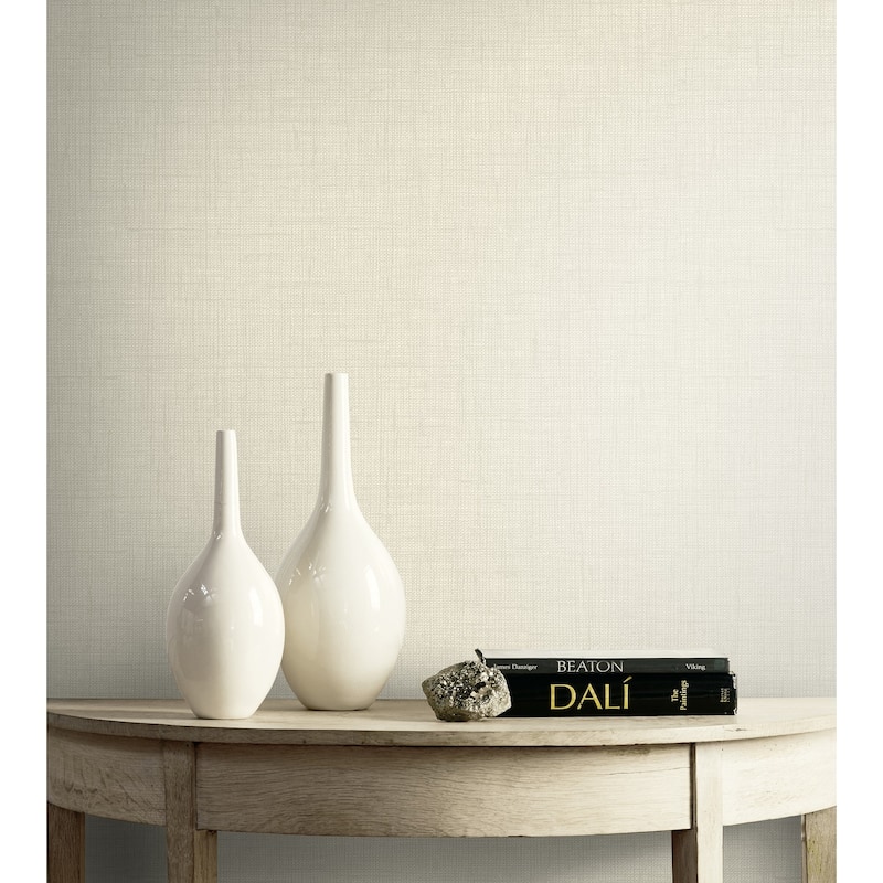 Seabrook Designs Zavanna Faux Linen Unpasted Wallpaper