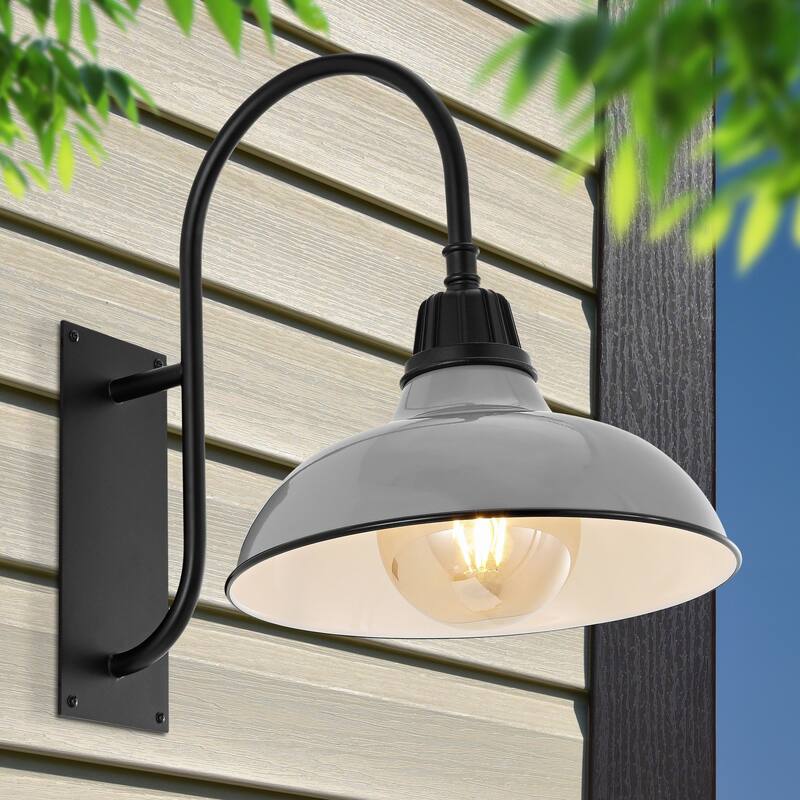 Wallace 12.25" Indoor/Outdoor LED Gooseneck Arm Sconce, By JONATHAN Y