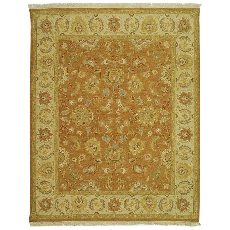 SAFAVIEH Couture Handmade Sumak Flatweave Fiep Traditional Oriental Wool - 9' x 12' - Gold/Ivory - Rectangle