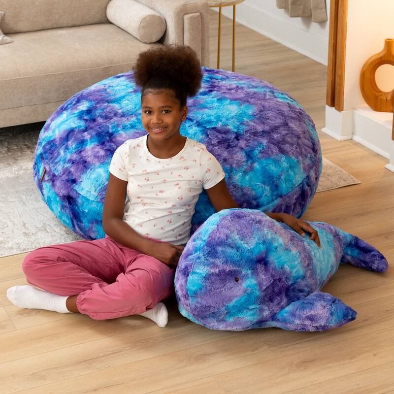 Raven-Symoné Marina the Whale Sea Buddy Large Kids Stuffed Animal Bean Bag and Pouf