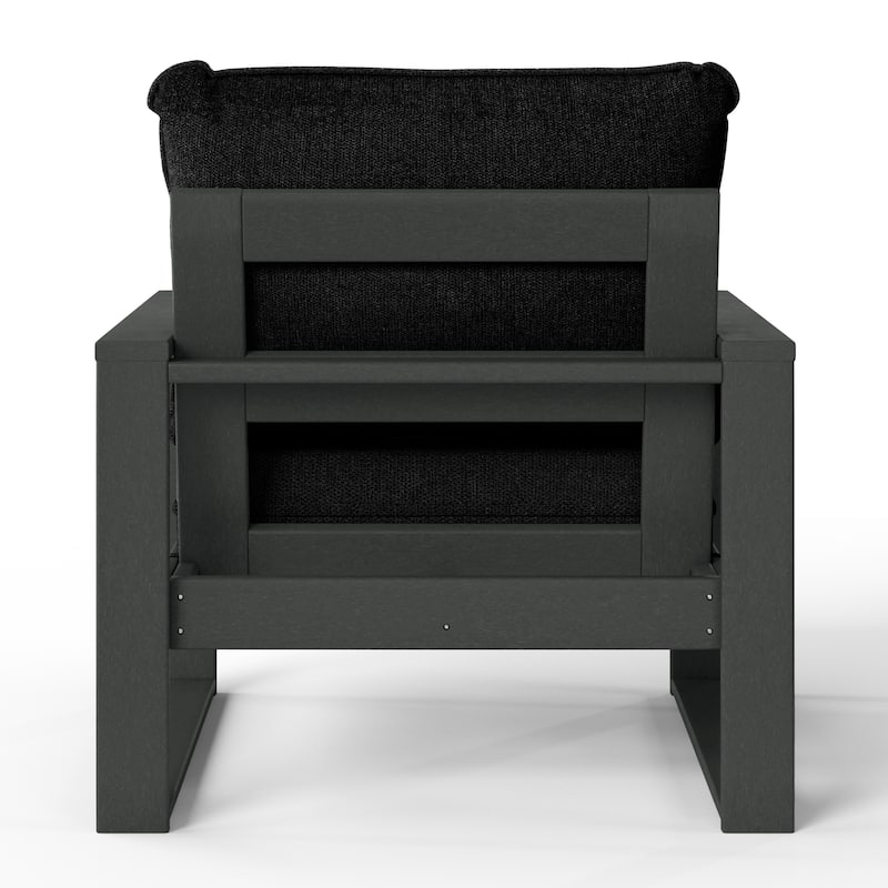 Polytrends Endless Patio Deep Seating Club Chair with Gray Frame (Set of 2)