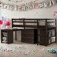 preview thumbnail 2 of 7, Twin Size Loft Bed With Cabinet,Shelves And Rolling Portable Desk