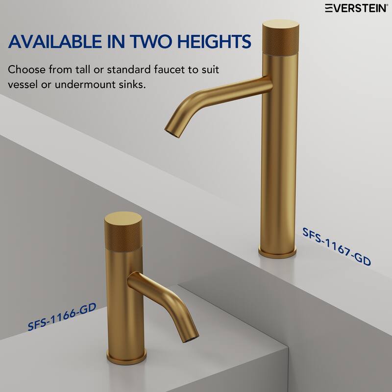 Modern 1-Handle Single Hole Bathroom Faucet with Anti-Slip Handle