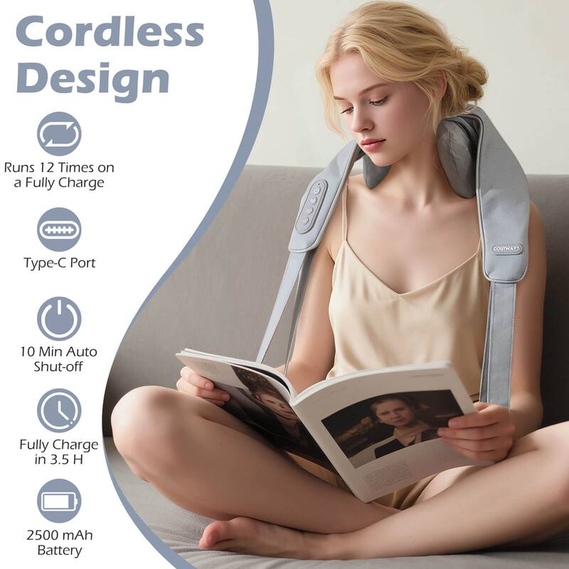 Costway Neck Shoulder Massager with 2 Heating Levels & Adjustable - See Details