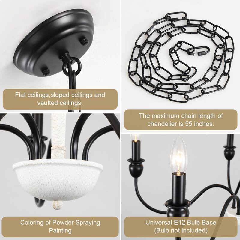 5-Light 28.14-inch Classic Chandelier Light for Kitchen Island Bedroom