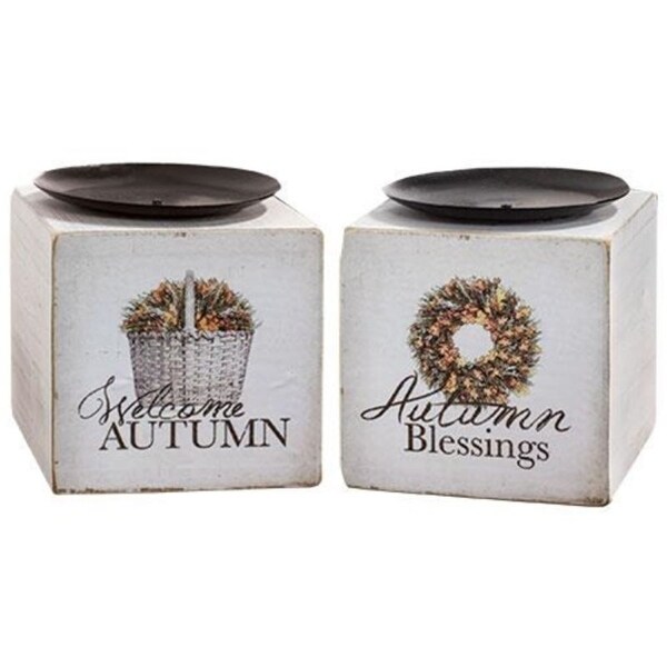 Autumn Blessings Candle Block 2 asstd.