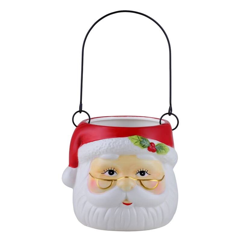 5" Nostalgic Ceramic Container - Santa Claus