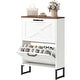 preview thumbnail 7 of 18, Moasis Shoe Storage Cabinet with 2 Flip Drawers Narrow Shoes Rack Organizer Brown Top/White