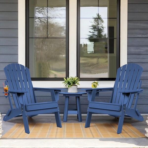 Vrakae 2 PCS HDPE Folding Adirondack Chair with Adjustable