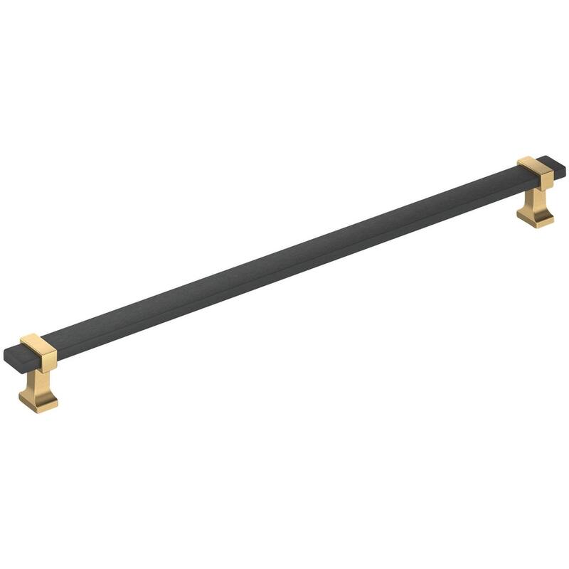 Amerock BP37083 Overton 12-5/8" Center to Center Bar Cabinet Pull - Brushed Matte Black / Champagne Bronze