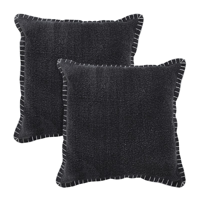 Sevita Guapo Casual Solid Stitched Edge Cotton Throw Pillow