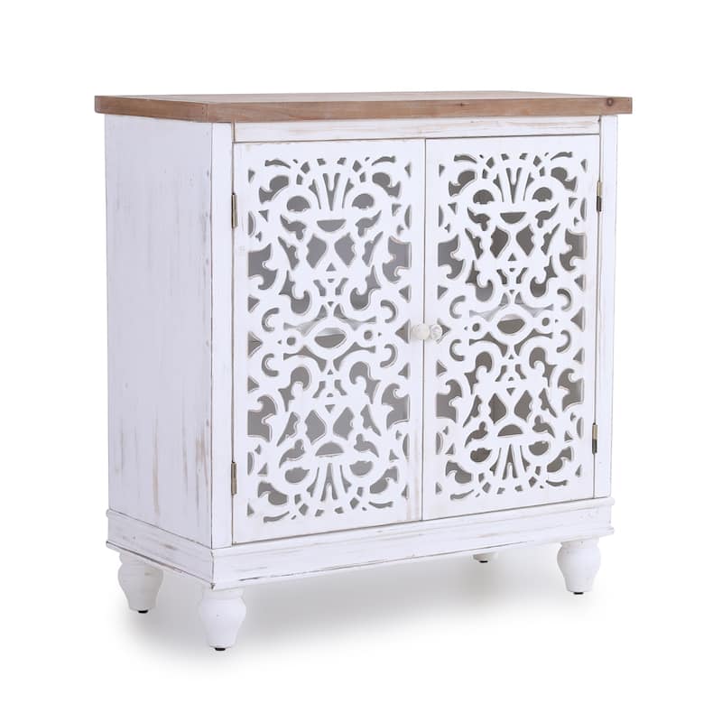 2-door Intricate Traditional Antique Storage Cabinet