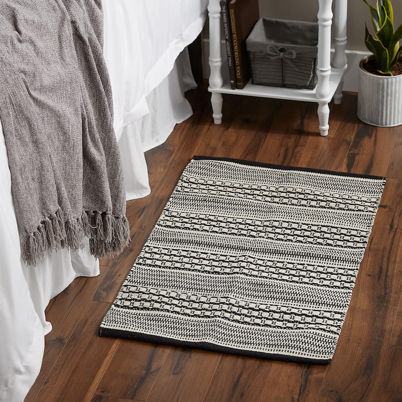 DII Stone Dobby Stripe Hand-Loomed Rug 2ft 6inx6 Ft - 36.0 In. L X 24.0 In. W X 0.2 In. H