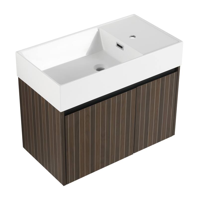 30 Inch Bathroom Cabinet With Sink,Soft Close Doors,Float Mounting Design, For Small Bathroom