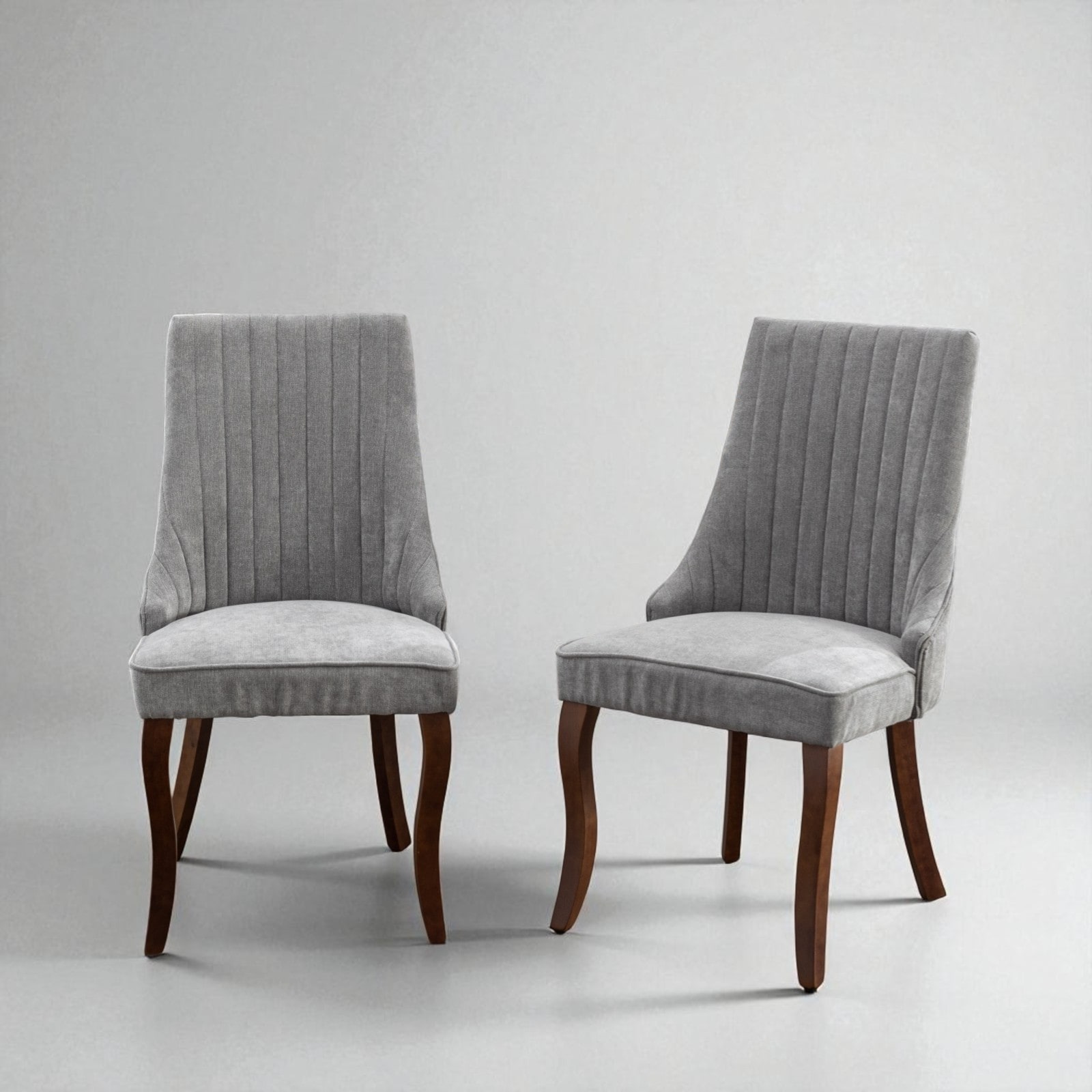 Set of 2 Velvet Dining Chairs with High Backrest, Flocked Rayon Upholstery & Foam Cushion for Dining Room or Kitchen