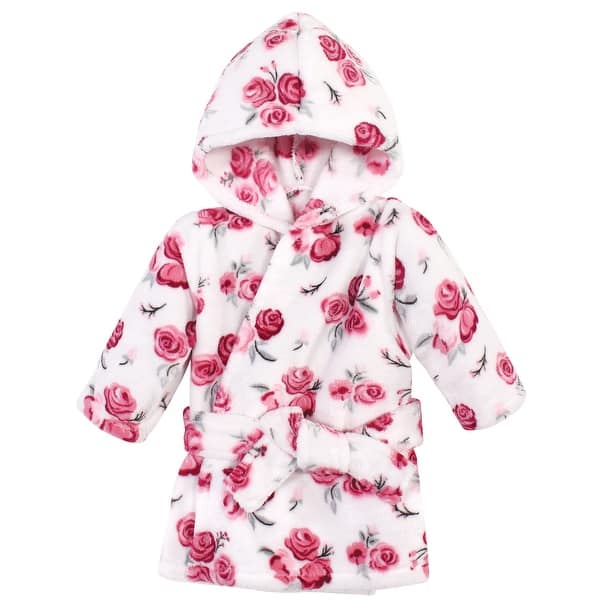 slide 1 of 1, Hudson Baby Infant Boy Plush Animal Face Bathrobe, Rose, 0-9 Months - Rose - 0-9 Months 0-9 Months - Rose