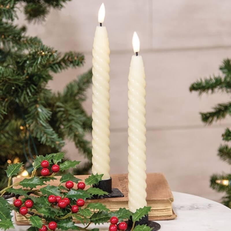 Twisty Timer Taper Electric Candles Set of 2 - 1 x 1 x 10 in.