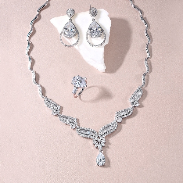 D2383 Set/3 Round Oval Tear Drop Tassel Jewelry Silver Beaded Acrylic Ornament