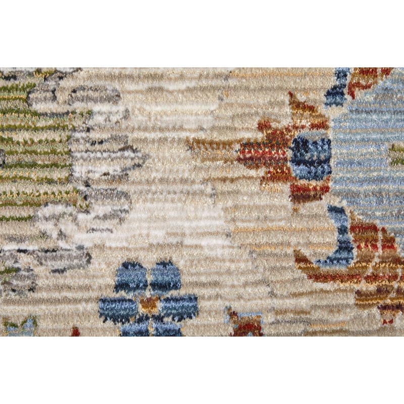 Grand Bazaar Claymore Machine Made Floral & Botanical Traditional Area Rug