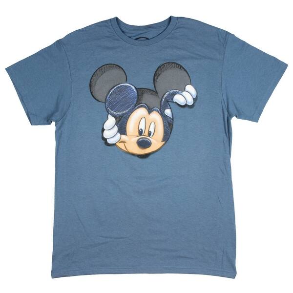 Shop Mickey Mouse Mens Sneak A Peak Sketch T Shirt Overstock