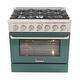 preview thumbnail 20 of 43, KUCHT 36 in. 5.2 cu. ft. Propane Gas Range with Sealed Burners and Convection Oven with interchangeable color door. Green